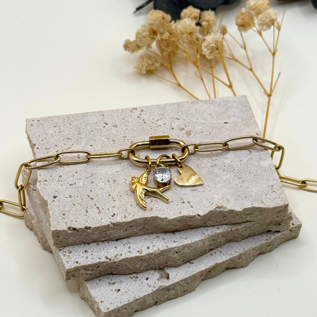 Bracelet LINK – Maille Trombone Large Jolis Amours