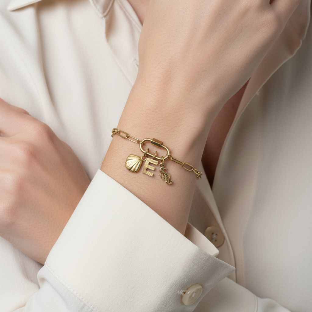 Bracelet LINK – Maille Trombone Large Jolis Amours