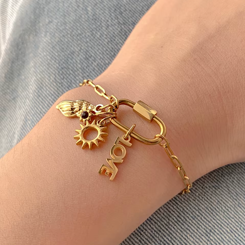 Bracelet LINK – Maille Trombone Large Jolis Amours