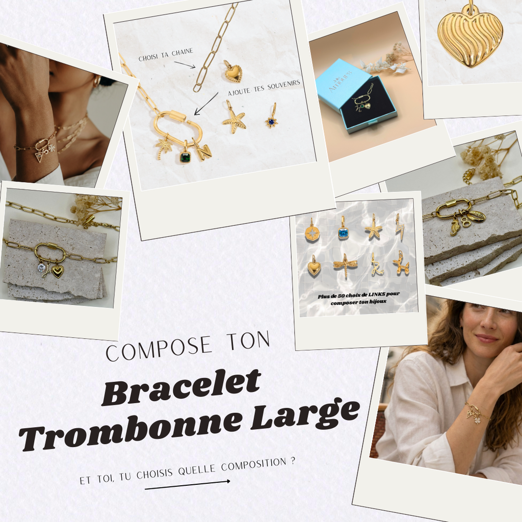 Bracelet LINK – Maille Trombone Large Jolis Amours