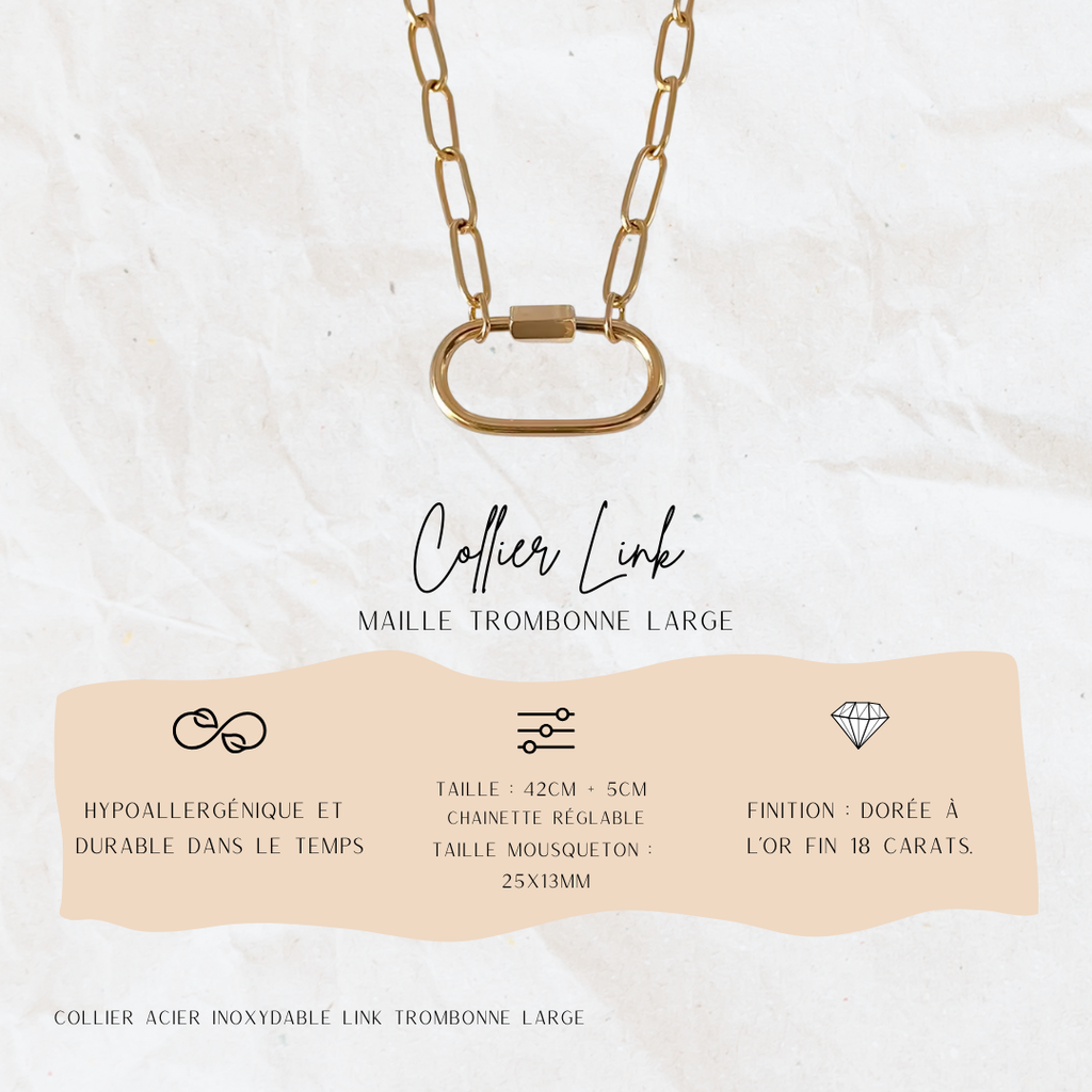 Collier LINK – Maille Trombone Large Jolis Amours