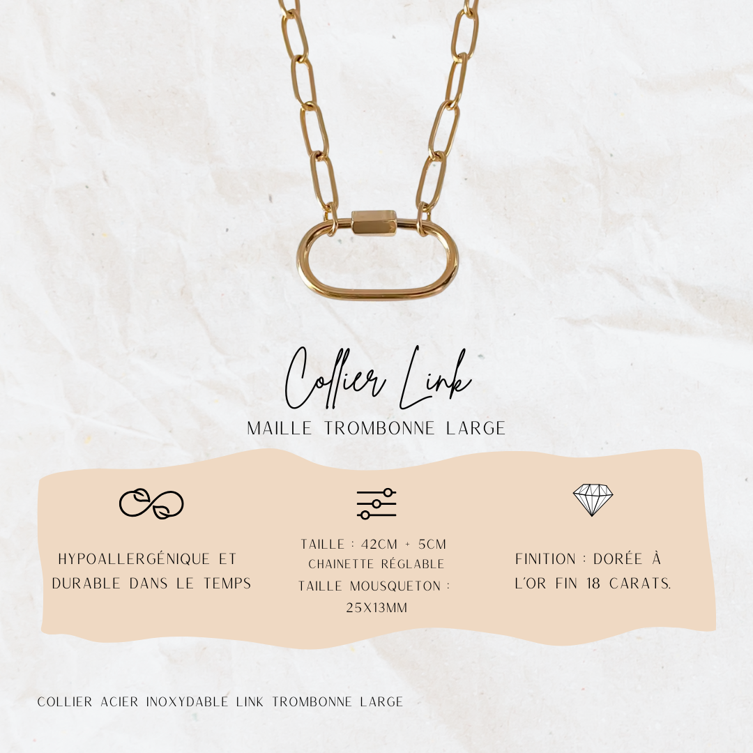 Collier LINK – Maille Trombone Large