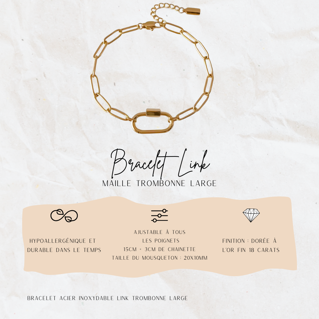 Bracelet LINK – Maille Trombone Large