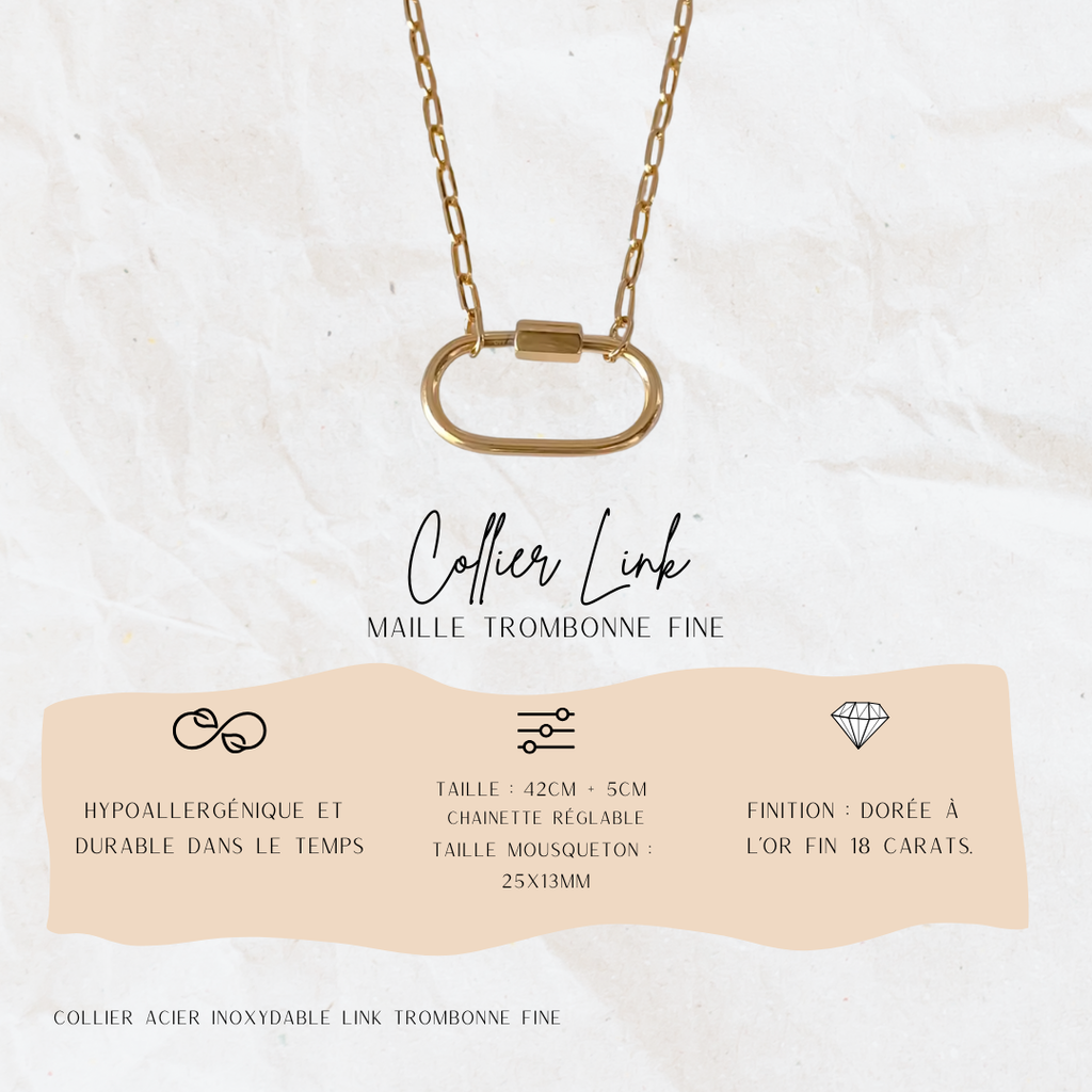 Collier LINK – Maille Trombone Fine Jolis Amours