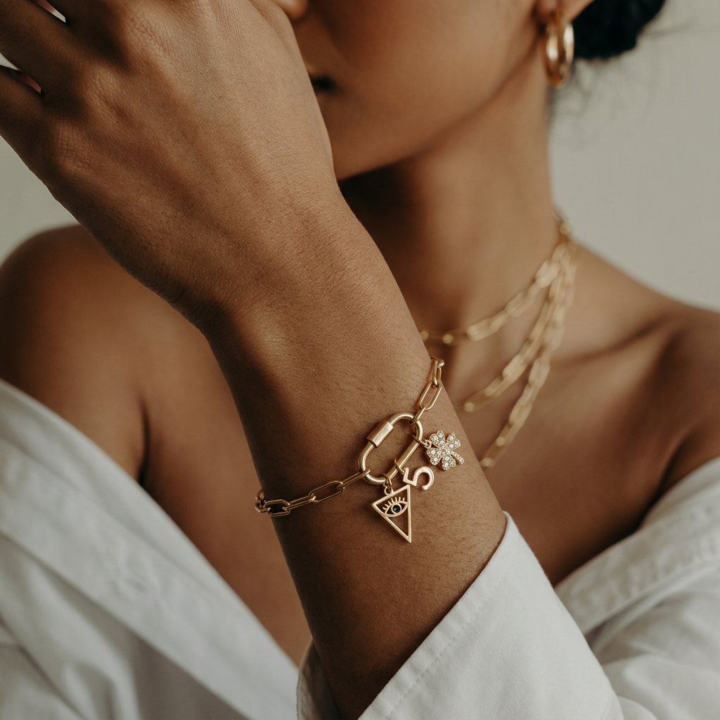 Bracelet LINK – Maille Trombone Large Jolis Amours